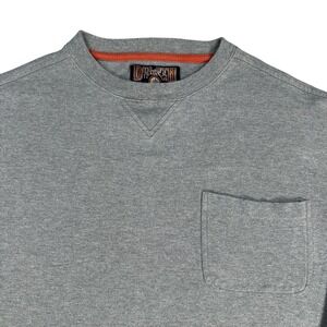 Duluth Trading Co. Mens Long‎ Sleeve Crew Neck Pocket T-Shirt Gray
